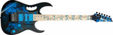 Ibanez - Guitare électrique Steve Vai Signature JEM Premium - Bleu Floral