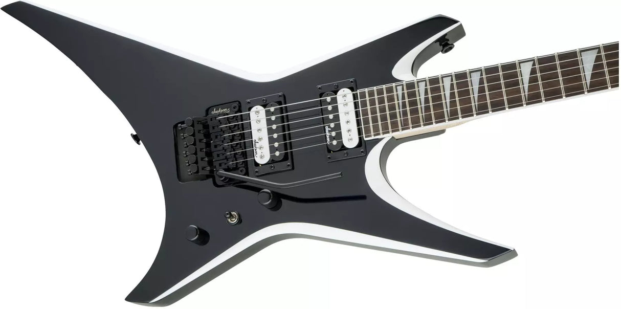 Jackson Guitars - Série JS Warrior JS32, touche amarante - Noir avec biseaux blancs 2910146572