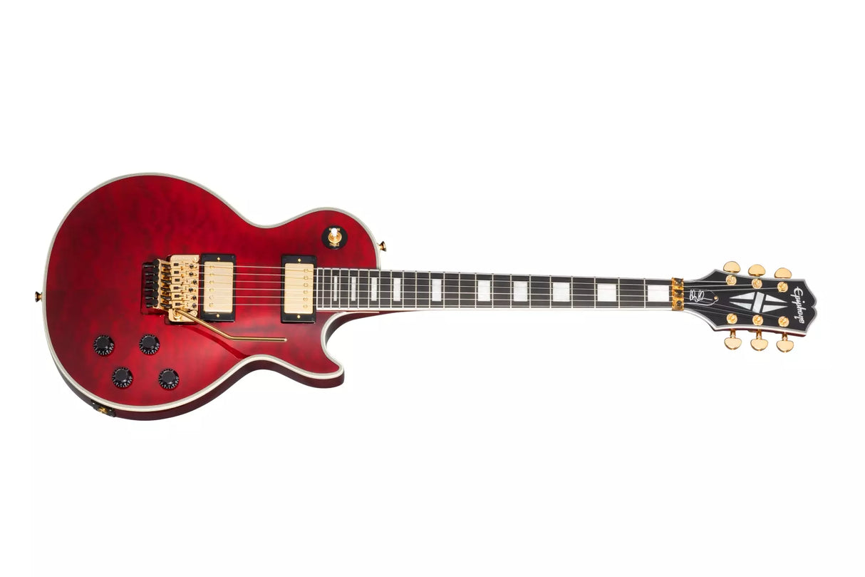 Epiphone - Alex Lifeson Les Paul Axcess Quilt - Rouge Rubis avec Étui Rigide