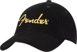Casquette de baseball Fender Gold Spaghetti Logo en velours côtelé - Noire