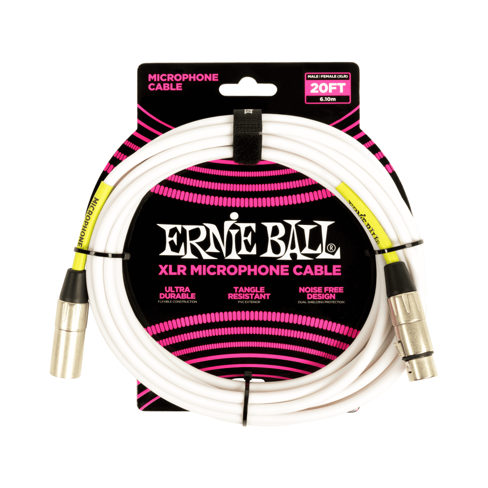 Ernie Ball - 20 XLR Mic Cable - White