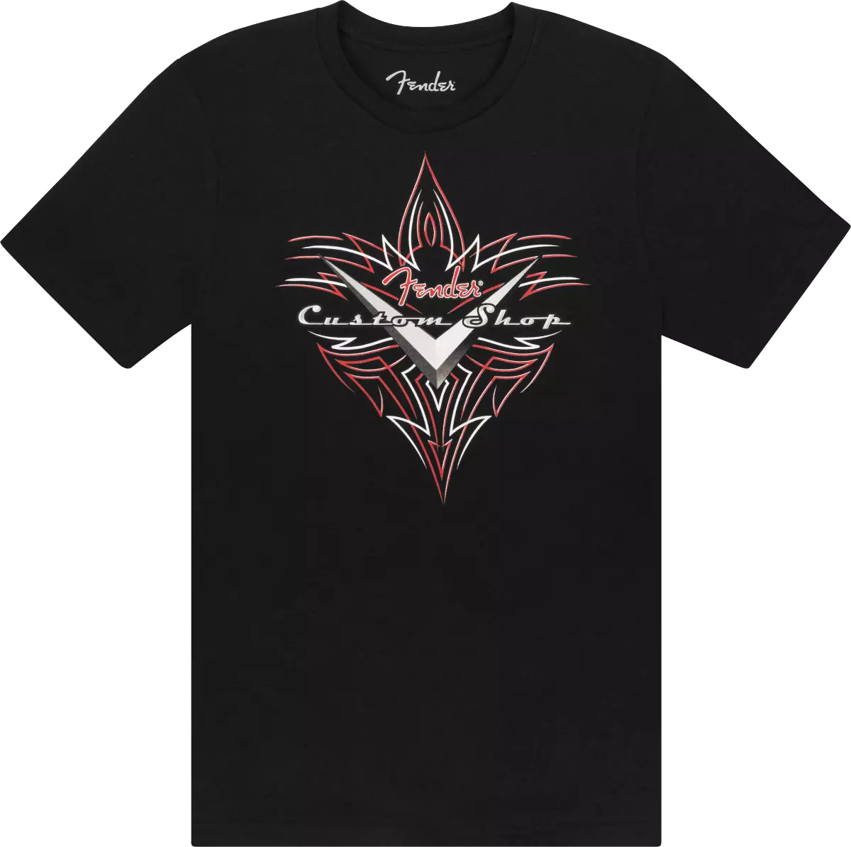 Fender Custom Shop Pinstripe T-Shirt, Black - XL