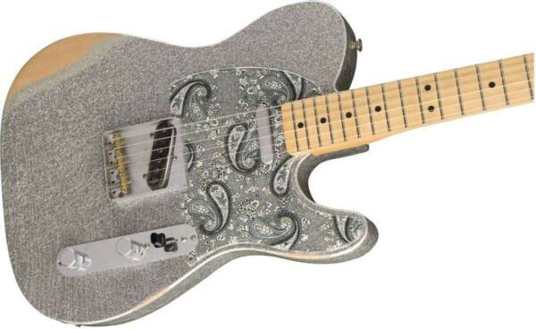 Fender Telecaster Brad Paisley Road Worn - Silver Sparkle - Image 2